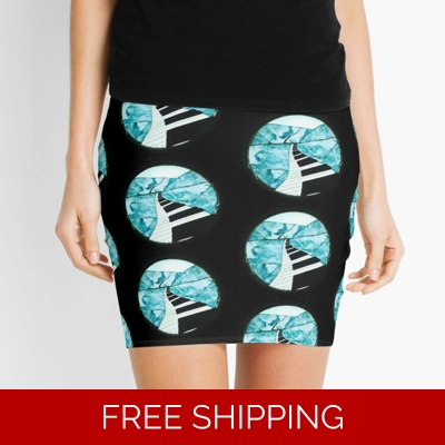 Mini Skirt Black Multi Le Studio Piano Window logo